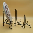 thumbnail image 2 of Clispeed 2Pcs Iron Display Stand Black Plate Holder Dish Rack for Desktop Decoration, 2 of 4