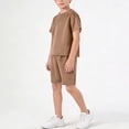 thumbnail image 6 of Ugoldhm Boys' Versatile 2-Piece Set – Solid Color T-Shirt and Shorts, Summer Everyday Wear（1-14 Years), 6 of 7