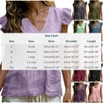 thumbnail image 3 of Ailaofu Women's V Neck Ruffled Sleeve Cotton Linen Vest, Solid Color Casual Summer Top, Lightweight Breathable Shirt, 3 of 8