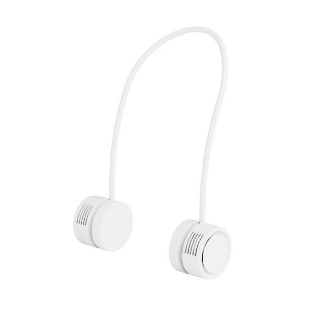 Mini ventilador de cuello portátil con carga USB, manos libres, sin aspas, con función de aromaterapia para exteriores, color blanco