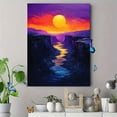 thumbnail image 4 of Qisvanset 12x16 Inch Moonlight Canyon Canvas Wall Art, Abstract River Landscape Southwest Style Modern Home Decor, 4 of 8