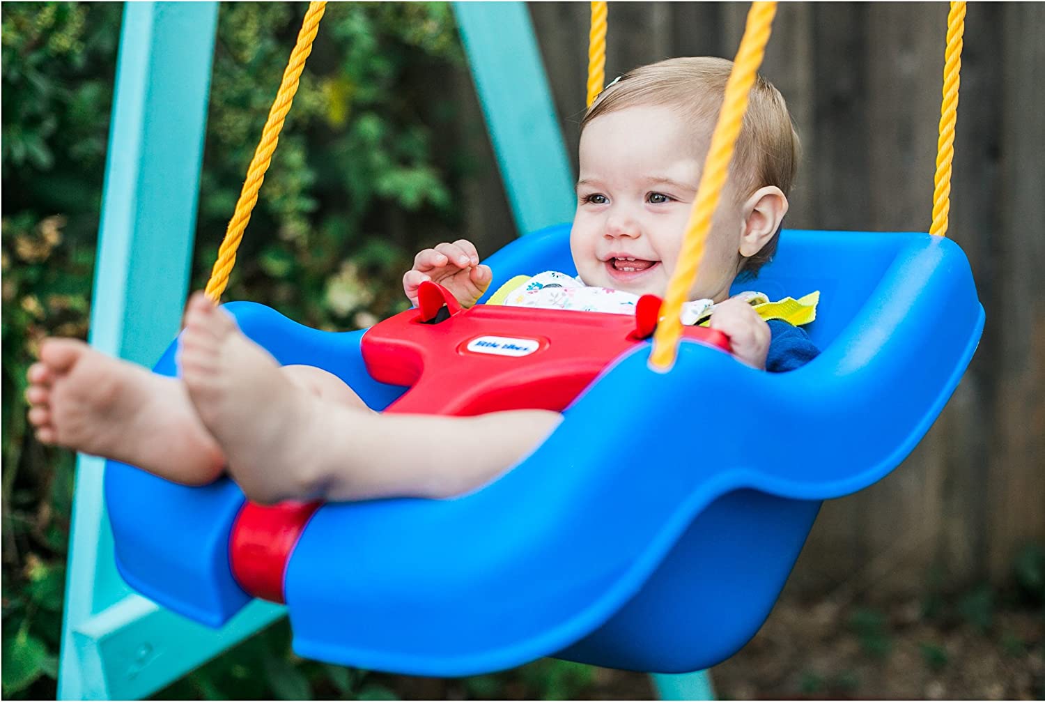 Little Tikes 2-in-1 Snug and Secure Swing, High Back, Blue photo 5