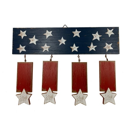 Way To Celebrate July 4th Red, White, & Blue Window Flag Decor