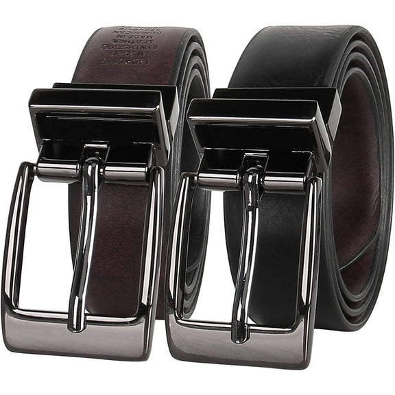 Dockers Boys' Reversible Dress and Casual Belts Medium Black/Brown Feather