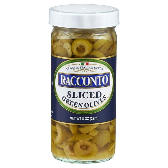 Racconto Sliced Green Olives, 8 oz, 12PK