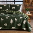 thumbnail image 3 of Couvre-lit Lodge  Courtepointe Format Double/grand Lit avec 2 Taies d'Oreiller. Ensemble de Courtepointe Réversible 3 Pcs pour Toutes les Saisons de Style Cabane. Couvre-Lit Rustique Ensemble de Literie. Rio Ridge Collection (Vert Forêt), 3 of 4