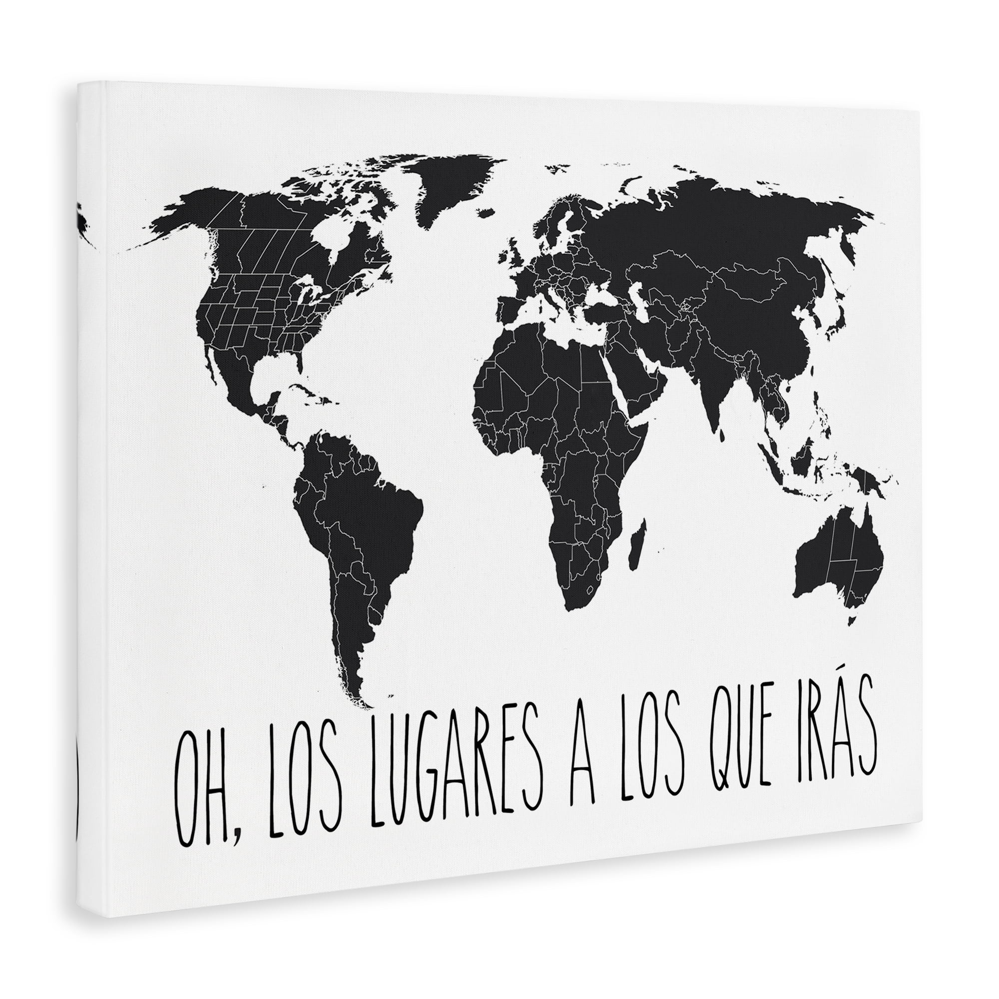 Stupell Industries Los Lugares a Los Que Iras Inspirational Quotes & Sayings Painting Wrapped Canvas Art Print Wall Art, 40 x 30
