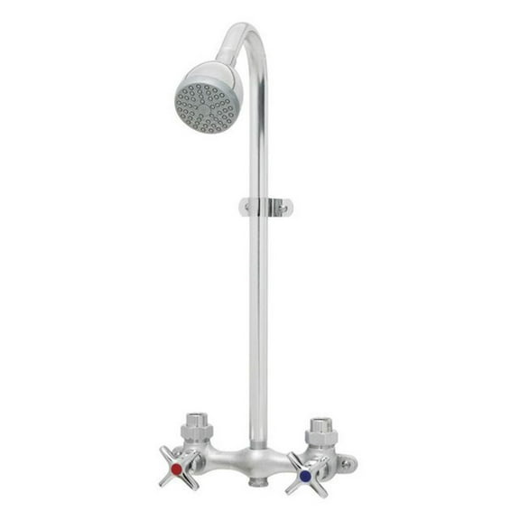 Speakman Commander Vandal-Resistant Industrial Exposed Shower with Cross Handles, Polished Chrome