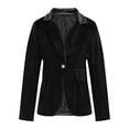 thumbnail image 6 of Meichang Velvet Blazer for Women Business Casual Suit Jackets Long Sleeve Lapel One Button Velvet Blazers Work Office Coats Dressy Jacket, 6 of 9