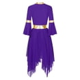 thumbnail image 2 of Haitryli Liturgical Praise Dance Dress For Women Color Block Asymmetrical Worship Dance Dress Church Purple L, 2 of 7