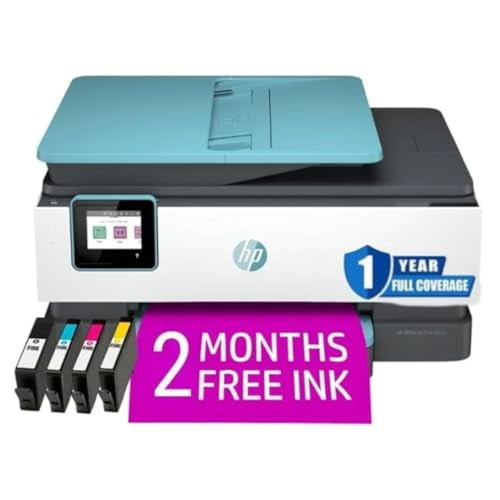 Impresora multifunción inalámbrica HP OfficeJet Pro 8028e, escáner, copiadora, fax, inyección de tinta, pantalla táctil de 2,7 pulgadas, 2 meses de Instant Ink, 20 ppm en negro, 10 ppm en color, para