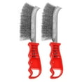 thumbnail image 1 of Stainless Steel Wire Brush for Rust Removal and Cleaning with Durable Red Design 2 Pcs, 1 of 9