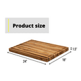 thumbnail image 4 of Cutting Board, Rectangle Shape Real Teak Wood Cutting Boards for Kitchen, Set of 3 Wooden Chopping Board with Juice Groove for Meat and Vegetables 24 Inches, Pack of 3 Pieces, 4 of 7
