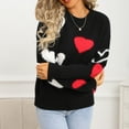 thumbnail image 4 of POROPL Womens Sweaters Long Sleeve Crew Neck Sweater Knitted Print Blouse Top Pullover Size S-XL, 4 of 9