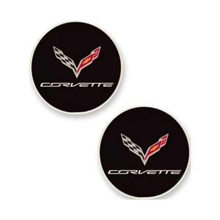 C7 Corvette Cup Holder Coaster Inserts - Set of 2 : Black