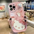 thumbnail image 1 of Hello Kitty Étui de Téléphone Mignonne avec Support pour iPhone 14 13 12 11 Pro Max XR TP X 8 7 Plus Étui Réfléchissante Hello Kitty ZR, 1 of 7