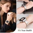 thumbnail image 2 of Diamond Watch Band and Case Compatible With Apple Watch Band 46mm 45mm 44mm 42mm 41mm 40mm Dressy Stainless Steel Watch Bracelet for Apple Watch Series 10/9/8/7/6/5/4/3/2/1 SE/SE2, 2 of 6