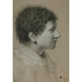 thumbnail image 2 of Elizabeth Murray 11x14 Gold Ornate Wood Frame and Double Matted Museum Art Print Titled - Profile of Youth with Curly Hair, 2 of 4
