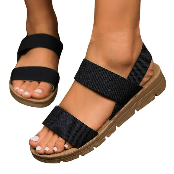 Platform Wedge Walking Sandals for Women 2025 Summer Casual Comfortable Canvas Work Slingback Sandals