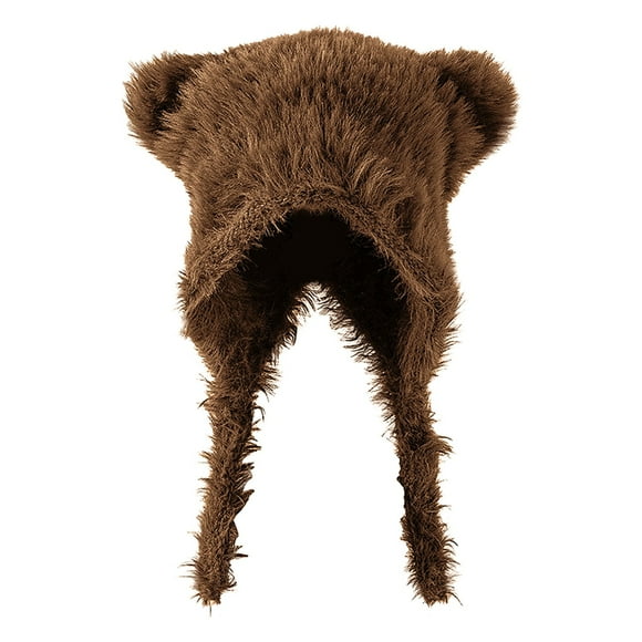 Clearance! HCURIBAD Knit Hats,Women's Winter Hat Cute Bear Ear Design Artificial Rabbit Pelt Liner Windproof And Warm Suitable For Autumn And Winter,Cotton Hats,Winter Hats,Fuzzy Hat Khaki One Size