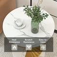 thumbnail image 6 of Homary Modern White Round Metal Side Table with Faux Marble Tabletop End Table, 6 of 11