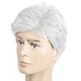 thumbnail image 3 of Mens Short Grey White Wigs Fluffy And Realistic Short Hair Old Man Wig, Mens Natural Daily Use Hair Synthetic Hair Heat Resistant Replacement Full Wig, 3 of 4