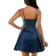 thumbnail image 2 of B. Darlin Womens Juniors Satin Corset Seamed Fit & Flare Dress, 2 of 2