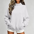 thumbnail image 5 of BUIGTTKLOP Mock Neck Sweatshirt Women 2026 Fall Fashion Oversized Turtleneck Pullover Long Sleeve Casual Sweatshirts with Thumb Hole, 5 of 8