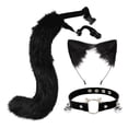 thumbnail image 1 of Kit de disfraz de orejas de zorro de piel sintética, diadema y cola, horquilla para fiesta de Halloween Talla única, 1 of 7