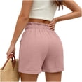 thumbnail image 6 of Hurxie Women's Cotton Crinkled Lounge Shorts High Waist Drawstring Summer Casual Shorts with Pockets Pink,M, 6 of 6