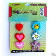 Friendly Bands Sunshine Charms, 6pk, Hearts and Flowers