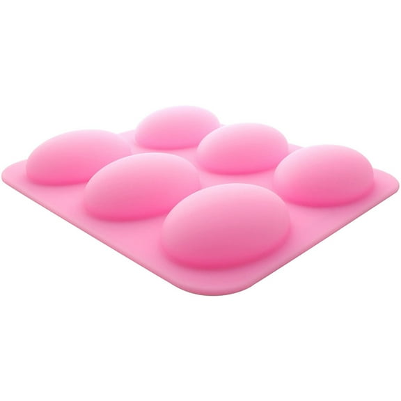 Traytastic! 6 Cavity Silicone Oval Mold for DIY Crafts & Soap Bar Making (Round, Pebble, Six)