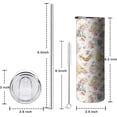 thumbnail image 2 of Cute Cat with Flower Tumbler with Handle and Straw, 20oz Stainless Steel Insulated Cup with Lid and Straw, Travel Mug Water Bottle, Gifts for Women, 2 of 5