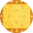 thumbnail image 1 of Ahgly Company Indoor Round Oriental Yellow Modern Area Rugs, 5' Round, 1 of 4