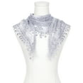 thumbnail image 2 of INSPIRE CHIC Lace Floral Mantilla Scarves, Crochet Tassel Triangle Shawl, Cathedral Chapel Church Head Covering Mass Bridal Veils 55.1x17.7" Gray, 2 of 5