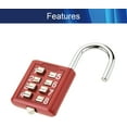 thumbnail image 3 of Huggegwe Cadenas de Sécurité à 8 Boutons pour Valise, Tiroir, Porte, Boîte à Outils, Rouge 1PCS, 3 of 8