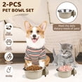 thumbnail image 7 of SUSWIM Crate Dog Bowl, Removable Stainless Steel Hanging Pet Kennel Cage Bowl Food & Water Feeder Coop Cup for Puppy, Cat, Rabbit,Guinea Pigs 2pcs (gray，Small), 7 of 7