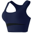 thumbnail image 2 of YWDJ Push up Bras for Women Plus Size Padded Pullover Sports Bras No Underwire Workout Bras Wide Strap Full Coverage Gym Bras Low Support Wrap Yoga Bras Padded Lounge Bras Comfy Solid Bras Navy 2XL, 2 of 6