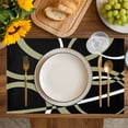 thumbnail image 4 of Black Geometric Placemats Set of 4, Modern Sage Green White Striped Art Placemats for Dining Table, Place Mats for Kitchen Tabletop, Waterproof Wipeable Dining Table Mats Set, 4 of 9