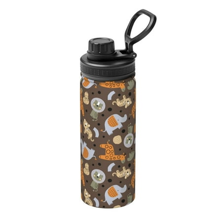 

Ocsxa Cute Lion Tiger Print 18oz Stainless Steel Water Bottle Unisex Water Bottle Insulated Sports Water Cup Flask for Cold Water Drinks/Sports/Travel/Car/School