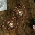 thumbnail image 6 of BalsaCircle 5" Rose Gold Jointed Geometric Stand Tealight Votive Glass Candle Holders Wedding, 6 of 6