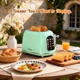 thumbnail image 2 of Mecity Smart Touch Screen Toaster 2 Slice, Retro Wide Slot Stainless Steel Toaster with 6 Browning Levels, Reheat & Defrost, for Bagel, Toast, Bread, Removable Crumb Tray, Green, 2 of 9