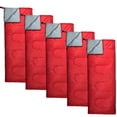 thumbnail image 1 of Lot en Vrac de 10 Sacs de Couchage Enveloppe pour Temps Froid pour Adultes, Enfants, Sans-Abri, Camping, Intérieur, Extérieur - 10 Sacs de Couchage Rouges - 71 Pouces L x 30 Pouces L, 1 of 6