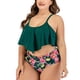 thumbnail image 2 of Traje de baño grande para mujer con sujetador sin soporte de acero Bikini Estampado multicolor Cómodo volante Cintura alta Traje de baño Traje de baño dividido OAVQHLG3B Store  lin121212, 2 of 4