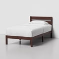 thumbnail image 3 of LIFEMENT Queen Classic Wood Platform Bed Frame with Headboard, Solid Wood, No Box Spring Needed, Easy Assembly, Minimalist Modern Design, Under Bed Storage, Walnut, 3 of 9