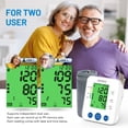thumbnail image 3 of Monitor de presión arterial automático y preciso para brazo, pantalla LCD portátil, funciona con batería, brazalete ajustable y bolsa de almacenamiento, color blanco., 3 of 5