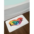 thumbnail image 2 of Rainbow Bath Mat, Brush Painted Pride Heart LGBT Plain Background, Plush Bathroom Decor Mat with Non Slip Backing, 29.5" X 17.5", Multicolor, by Ambesonne, 2 of 2