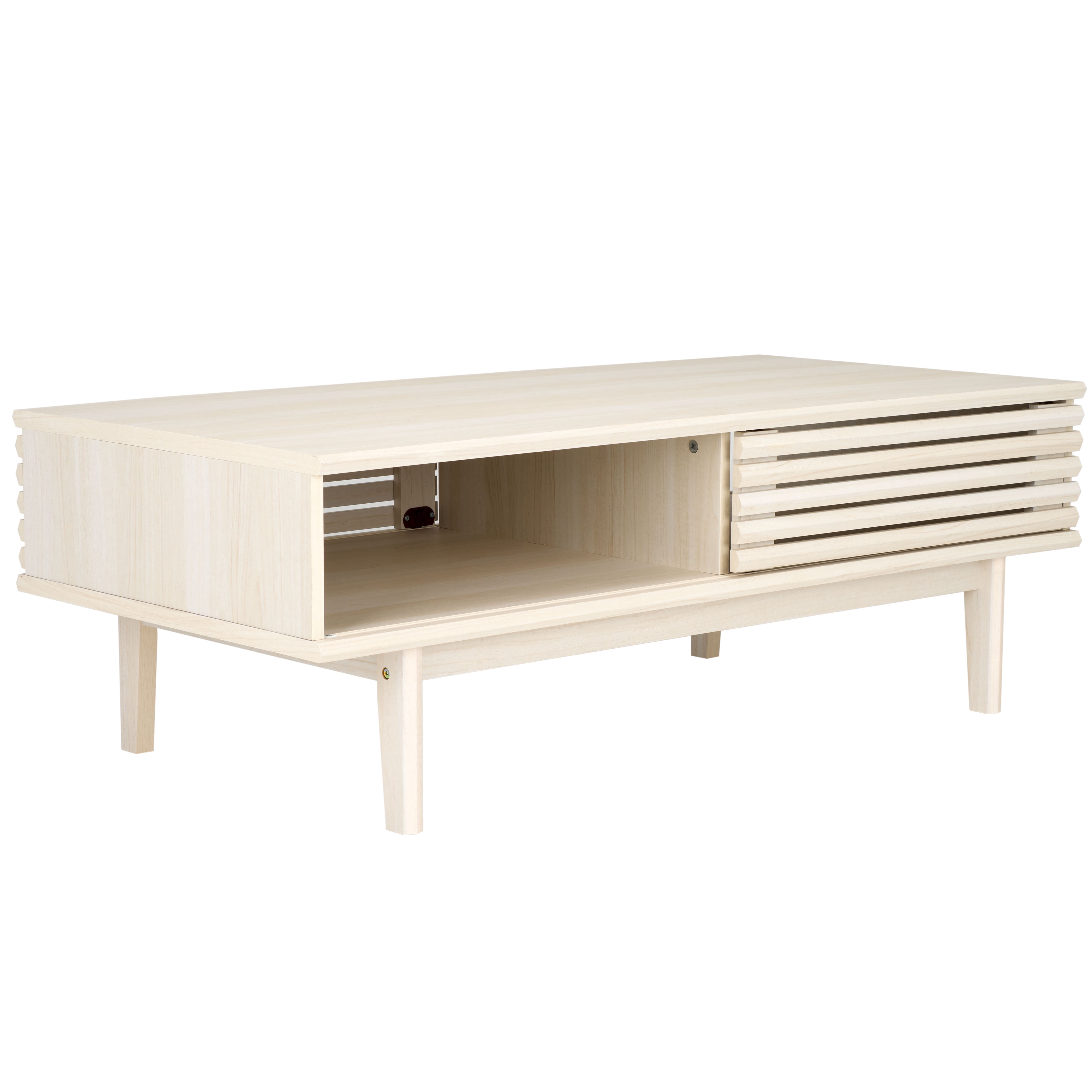 SAFAVIEH Aricia Modern 2 Door Wood Coffee Table, Bleached White