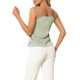 thumbnail image 3 of INSPIRAR CHIC Top de Satén para Mujer Sin Mangas con Cuello en V Básico de Doble Tirante Talla XS Verde Guisante, 3 of 6