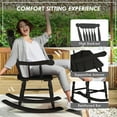 thumbnail image 6 of Outsunny 350 lbs Outdoor Wood Rocking Chair with High Back for Patio Black, 6 of 9